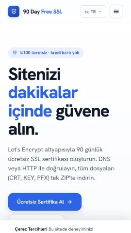 90 Day Free SSL web sitesi